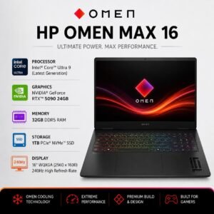 HP Omen Max 16-ah0xxx – Intel Ultra 9 275HX, RTX 5090 (24GB), 32GB RAM, 1TB SSD 240Hz